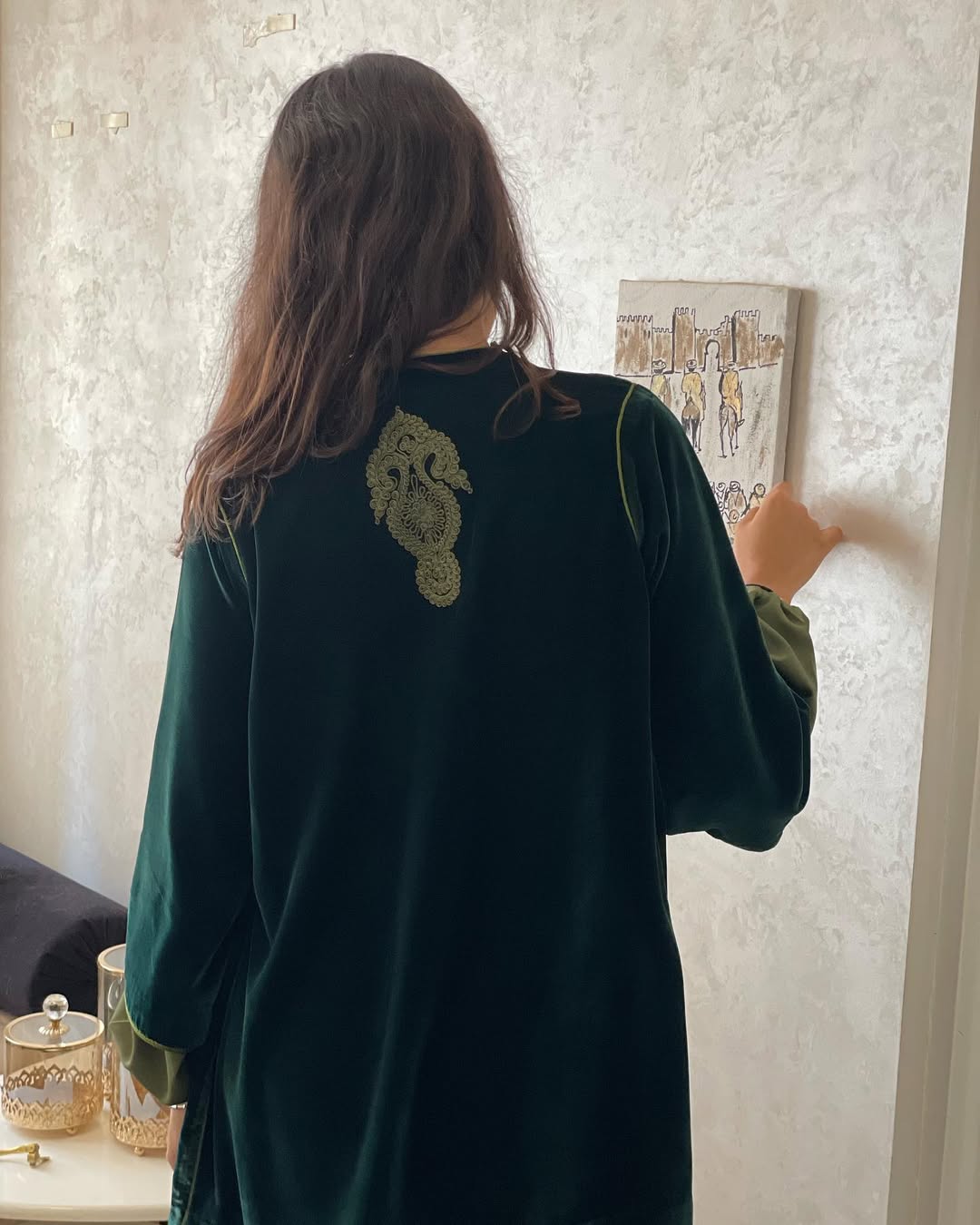 Ensemble vert 3 pièces avec ceinture