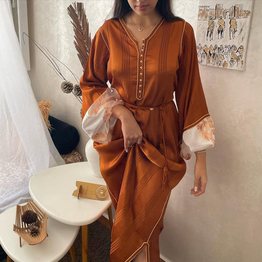 Caftan moderne camel